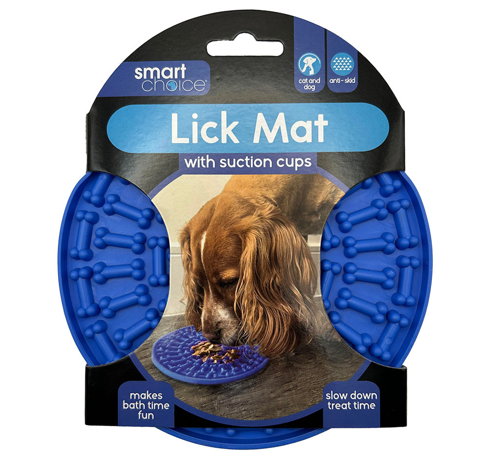 Suction Lick Mat Slow Feeder Blue Colour on white background