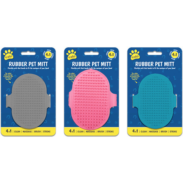 4-in-1 Rubber Dog Mitt in packaging