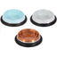 3 colours displayed of the 400ml Dog Bowl on white background
