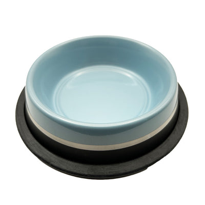 Blue 400ml Dog Bowl on white background