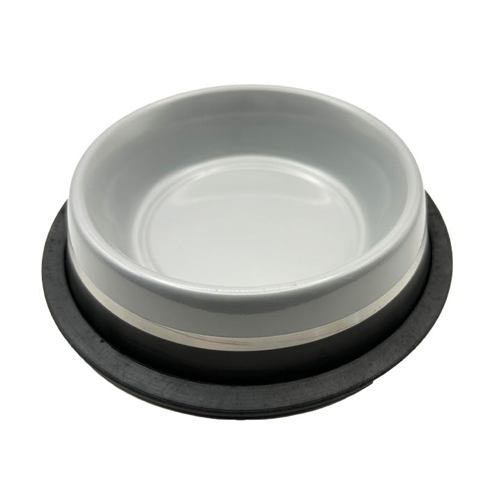 Grey 400ml Dog Bowl on white background
