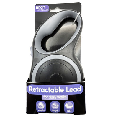 Grey 5M Retractable Tape Dog Lead