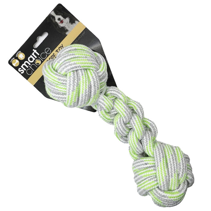 Green Dumbbell dog toy displayed