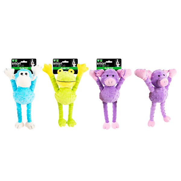 3 designs displayed frog, monkey & pig