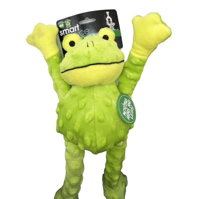 Frog Plush Dog Toy on white background