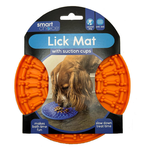 Suction Lick Mat Slow Feeder Orange Colour on white background