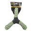 Green Triangle Rubber & Rope Toy on white background