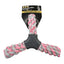 Pink Triangle Rubber & Rope Toy on white background